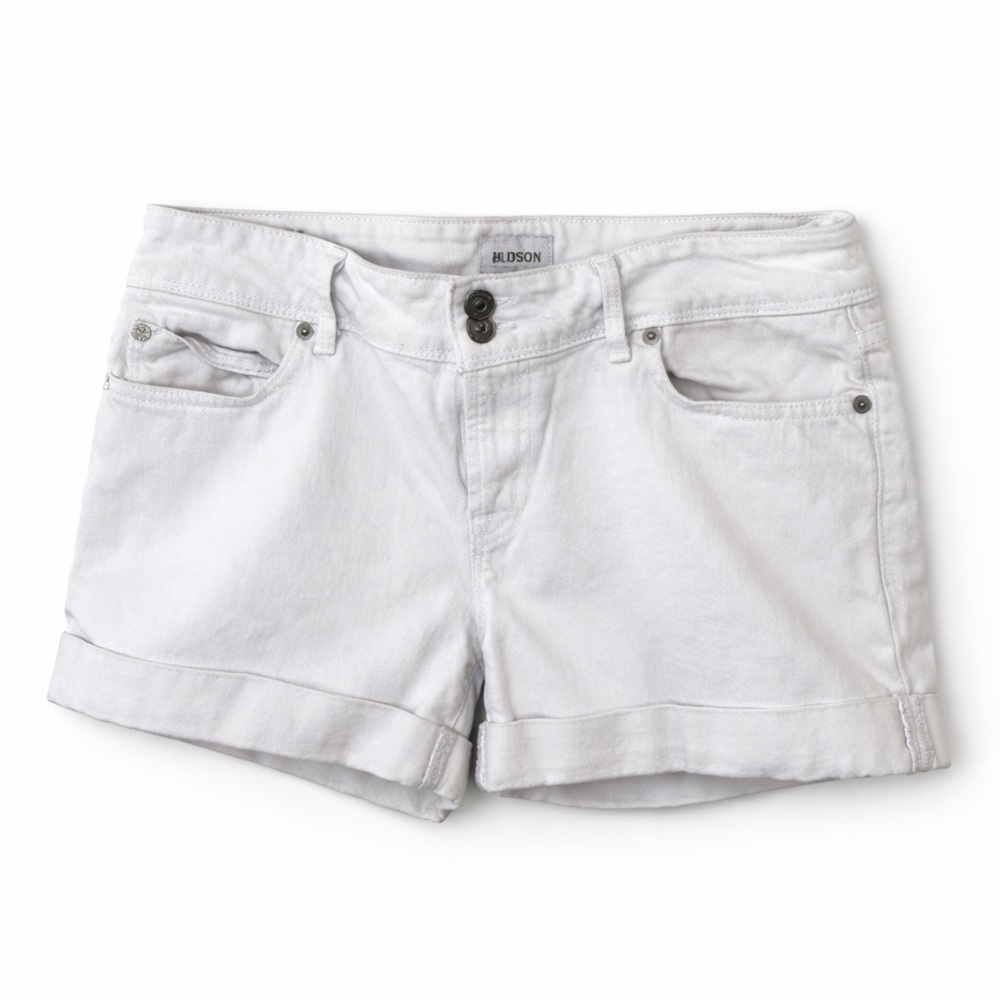 Hudson Jeans Croxley White Mid-Thigh Denim Shorts Size 29 - Picture 2 of 6